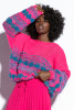 Kolorowy sweter F1820 color Pink