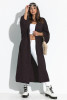 Long loose cardigan with a simple cut F1271 color Brown