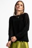 Jedwabny sweter w delikatny ażurowy splot F1881 color Black