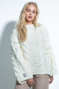 Sweter z grubymi warkoczami CHUNKY KNIT F780 ecru