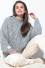 Oversized Aran pattern sweater F840 grey