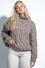 Wool sweater with a thick knit F839 mocca