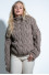 Wool sweater with a thick knit F839 mocca