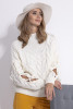 Sweater with cut-out sleeves F850 ecru