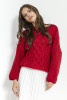 Loose-fit wool sweater F866 red