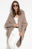 Hooded poncho cardigan, F1072 mocca