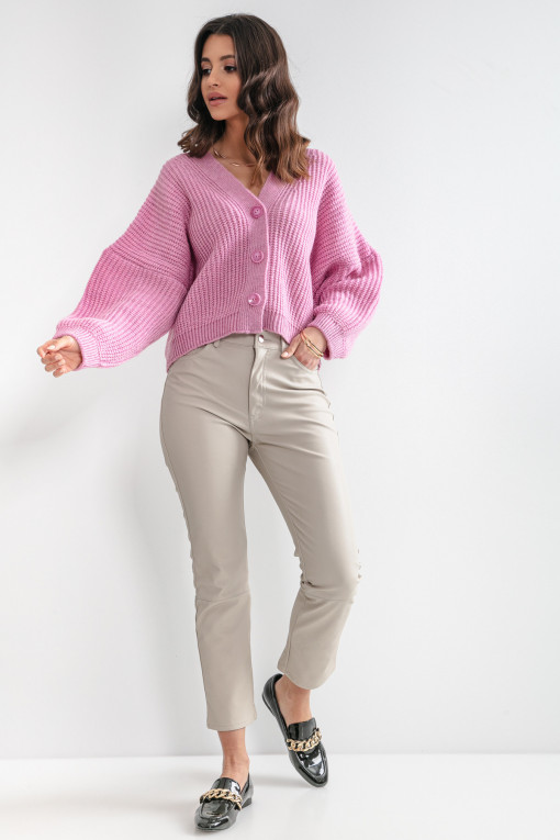 Short-style cardigan with buttons F1158 pink