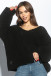 Loose sweater with a neckline F1256 black