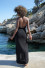 LONG SUMMER DRESS WITH OPEN BACK F1461 black