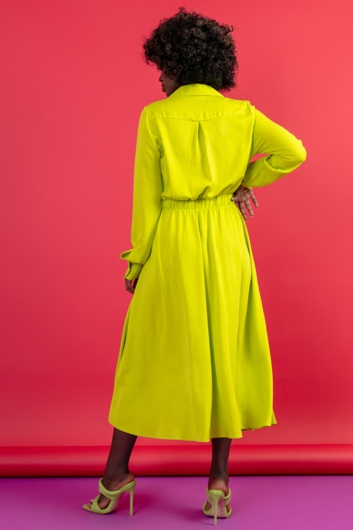 Long buttoned dress F1648 lime