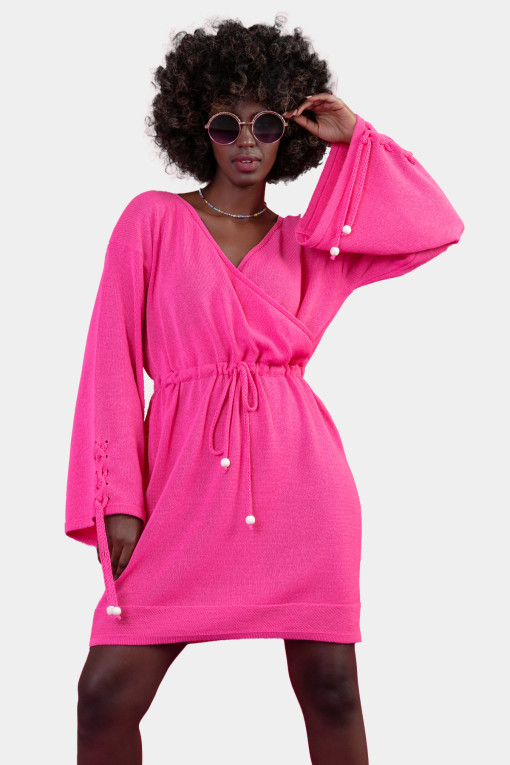 Boho style wrap dresses F1647 amaranth