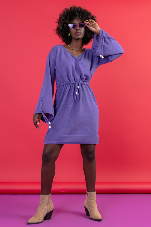 Boho style wrap dresses F1647 purple