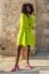 Short wrap dress made of viscose F1693 lime