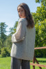 Button-up cardigan made from undyed alpaca wool F1725 grey