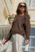 Classic sweater made from undyed alpaca wool and Maco cotton F1740 brown