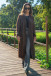 The classic cardigan made from undyed alpaca wool and Maco cotton F1744 brown