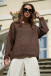 CLASSIC SWEATER MADE FROM UNDYED ALPACA WOOL AND MACO COTTON F1743 espresso