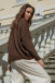 CLASSIC SWEATER MADE FROM UNDYED ALPACA WOOL AND MACO COTTON F1743 espresso