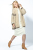 Cardigan made from undyed alpaca wool and maco cotton F1748 beige