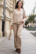 Asymmetric buttoned cardigan F1751 beige