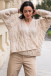 Asymmetric buttoned cardigan F1751 beige