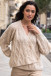 Asymmetric buttoned cardigan F1751 beige