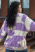 Warm, colorful cable-knit sweater F1752 purple